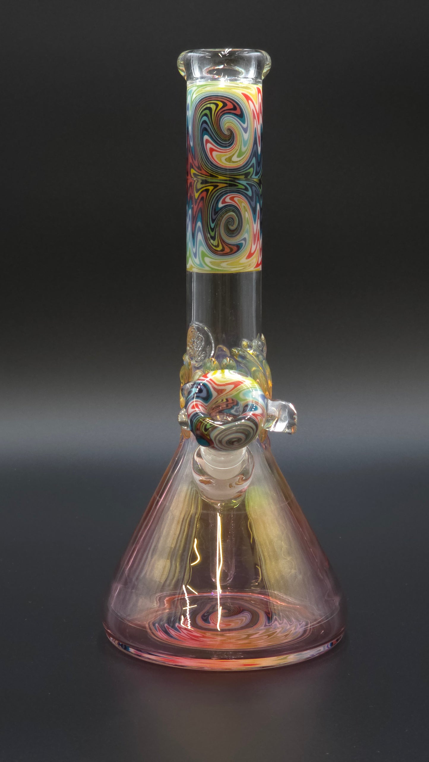 Horny Glass - Gold Fume and Wig-Wag Beaker Tube