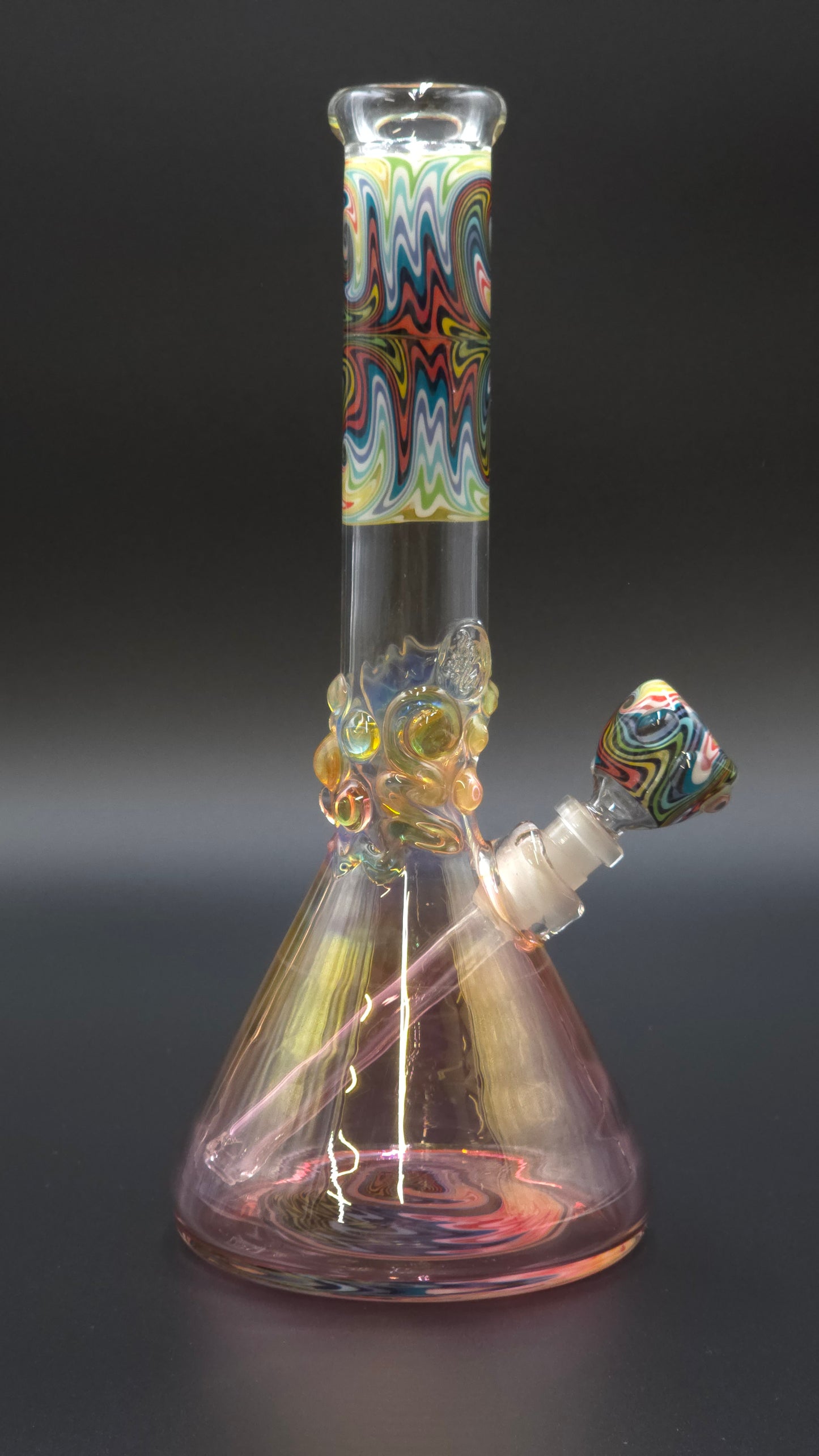 Horny Glass - Gold Fume and Wig-Wag Beaker Tube