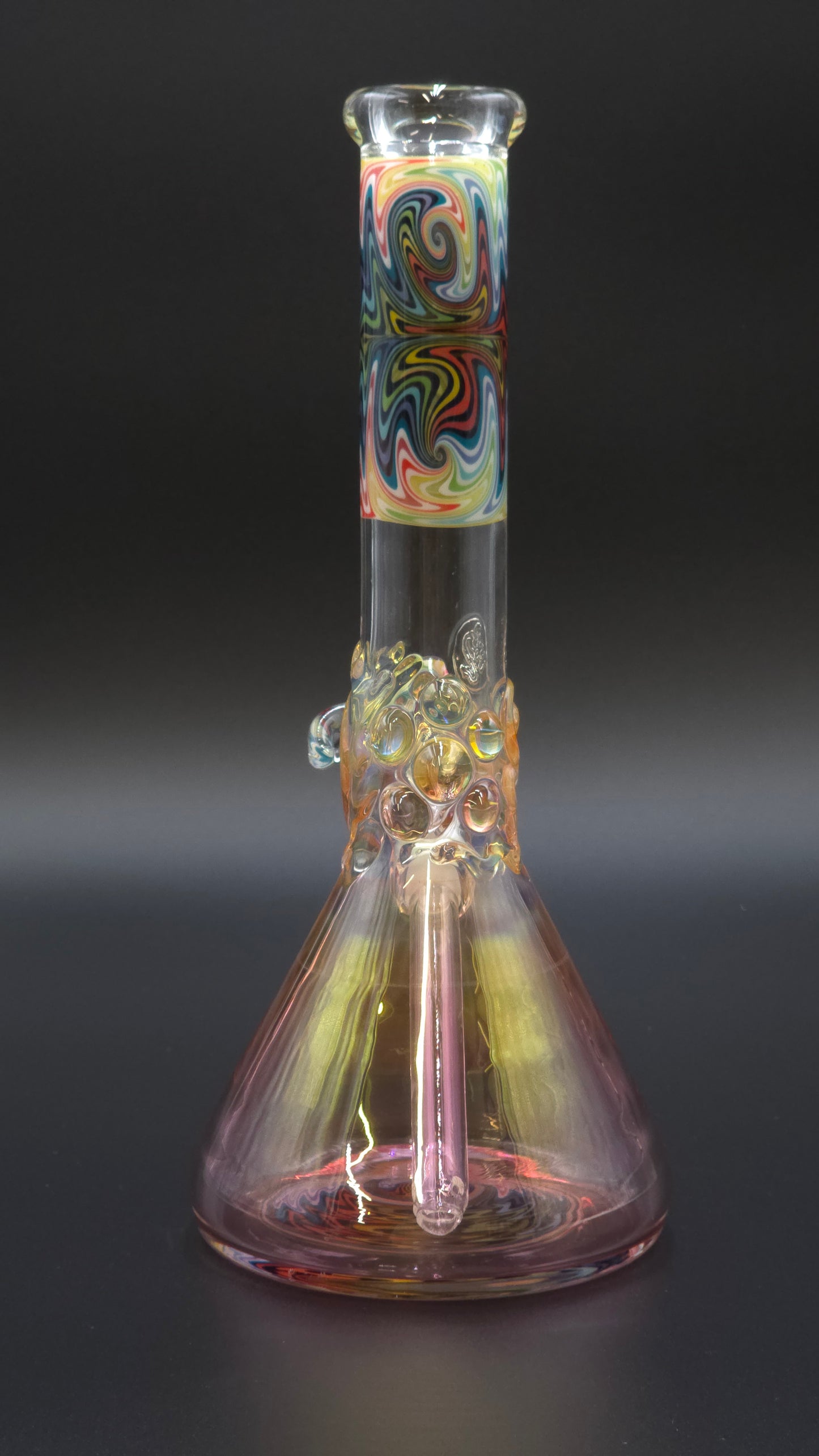 Horny Glass - Gold Fume and Wig-Wag Beaker Tube