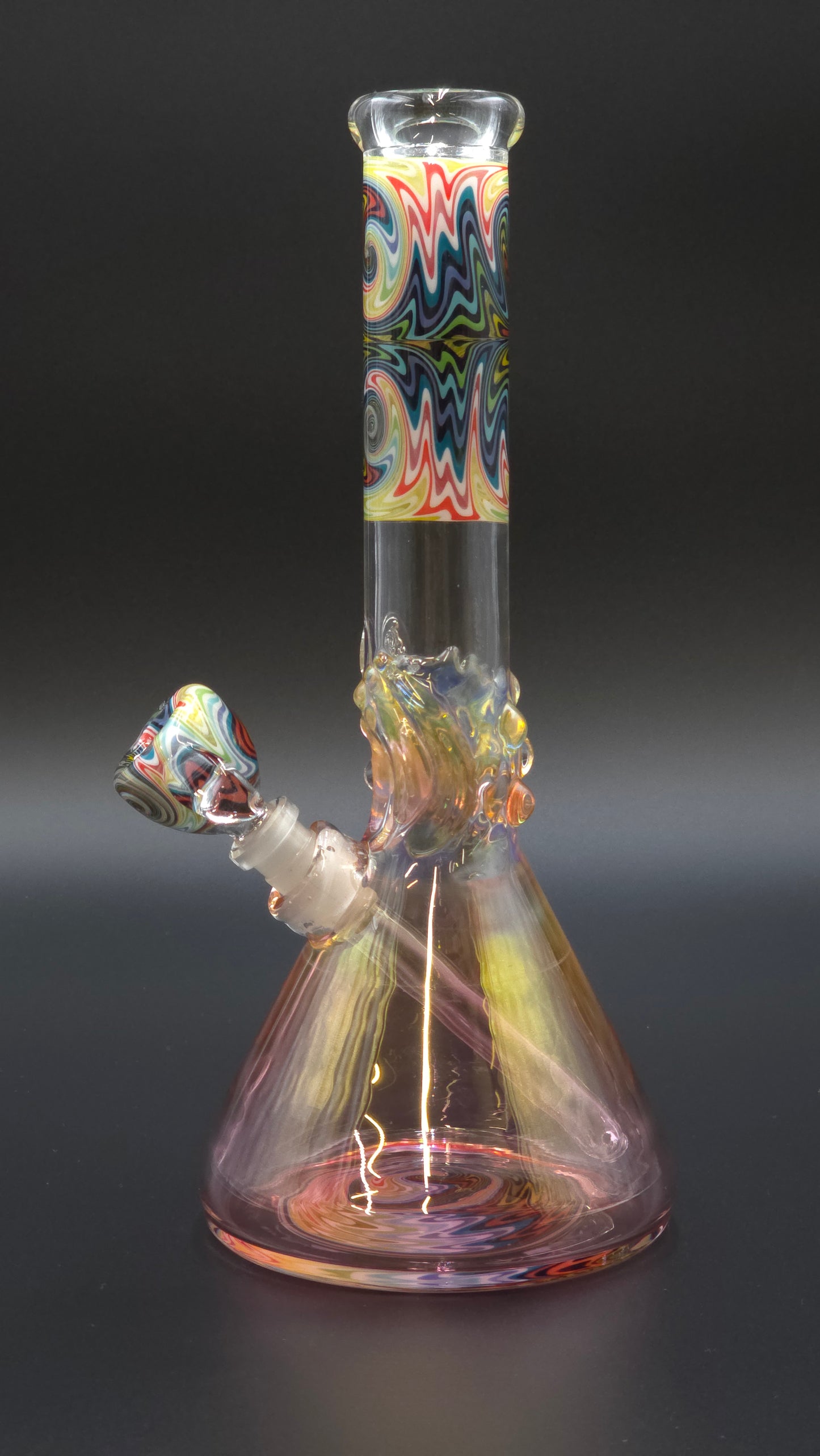 Horny Glass - Gold Fume and Wig-Wag Beaker Tube