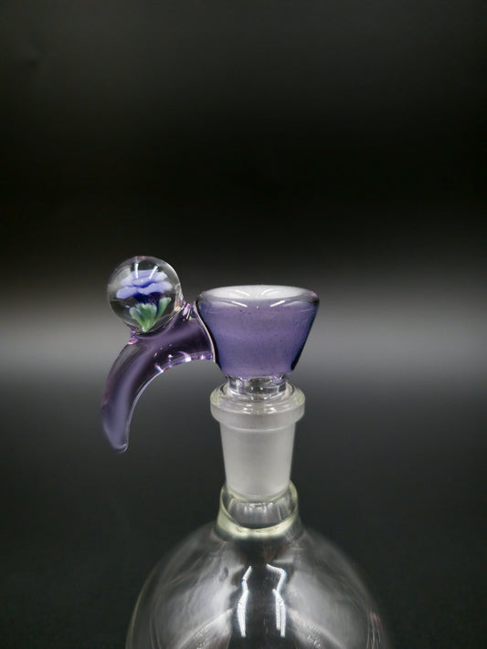 GPS Glass Flower Slide 14mm (Purple)