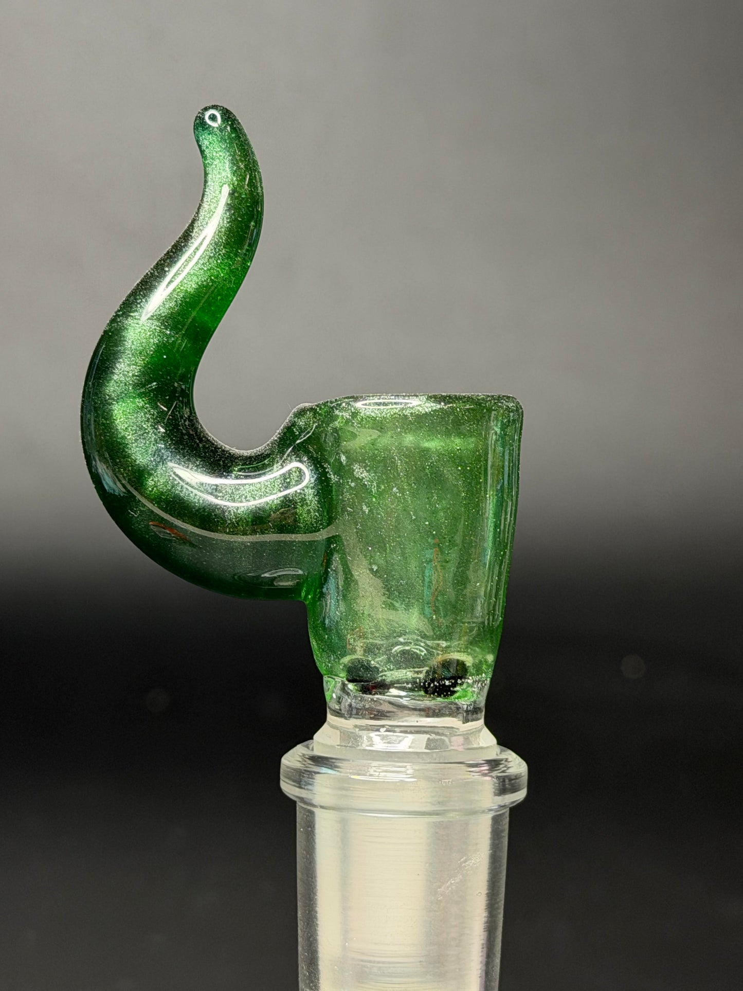 Glass Art by Shaggy Green Stardust 18mm Slide