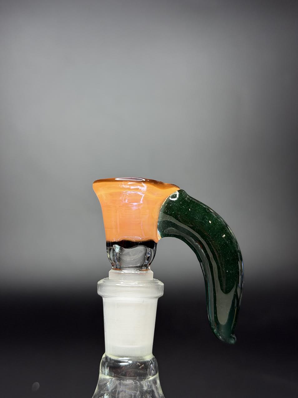 Glass Art by Shaggy Green Stardust Orange 18mm Slide