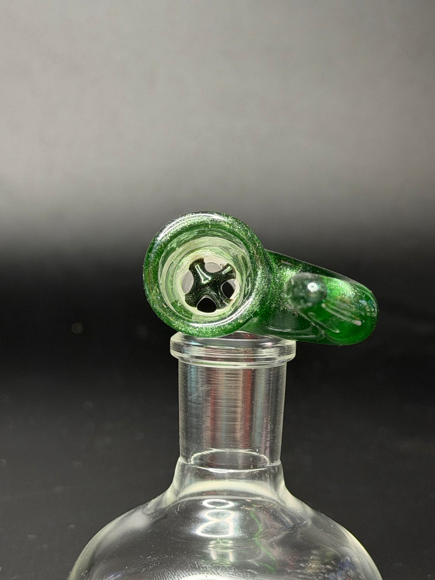 Glass Art by Shaggy Green Stardust 18mm Slide