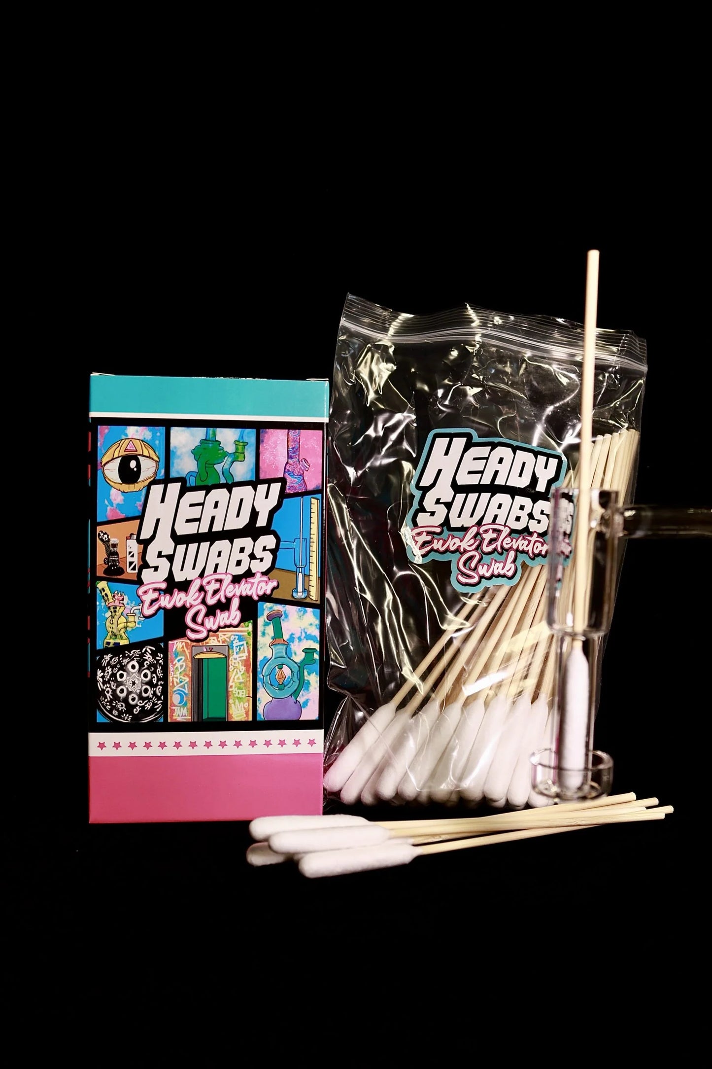 Heady Swabs x Ewok Glass Bamboo Cotton Swabs – 50 count