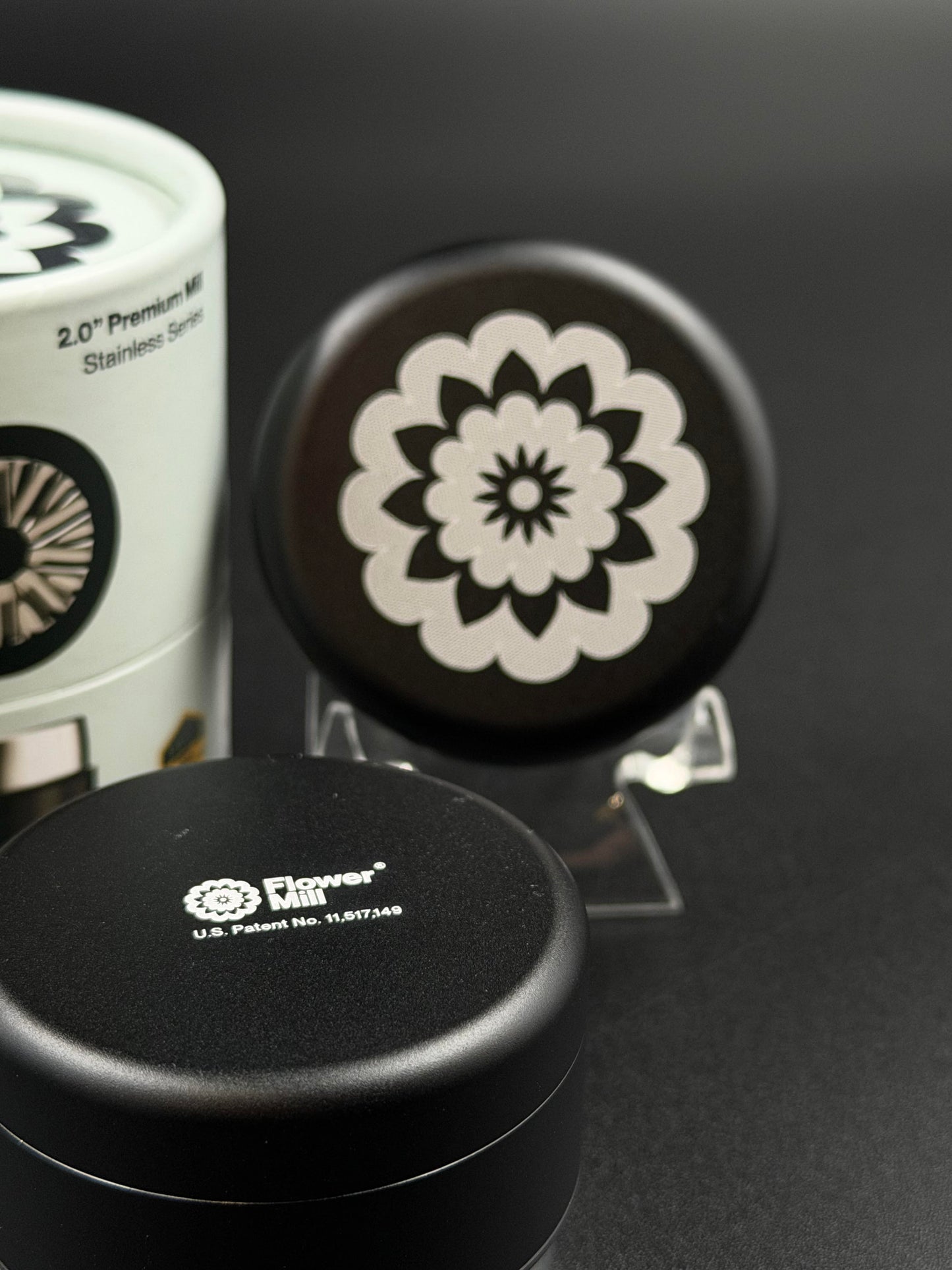 Flower Mill - 2.0” Premium Stainless Series Grinder (Black)