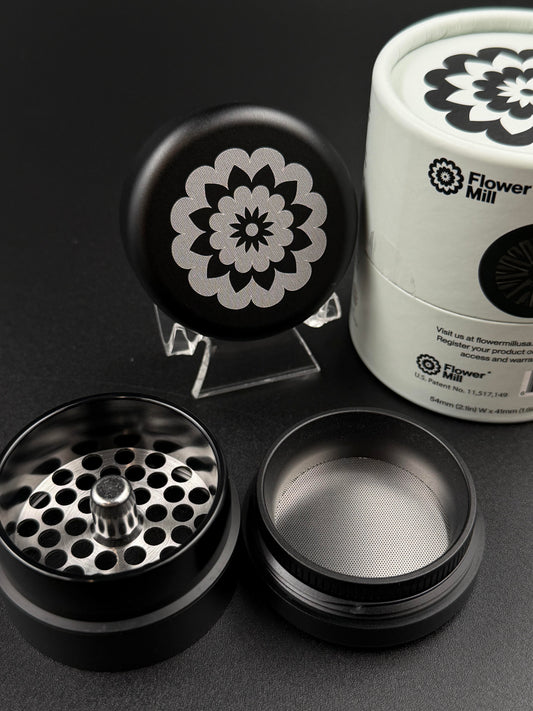 Flower Mill - 2.0” Premium Aluminum Series Grinder (Black)