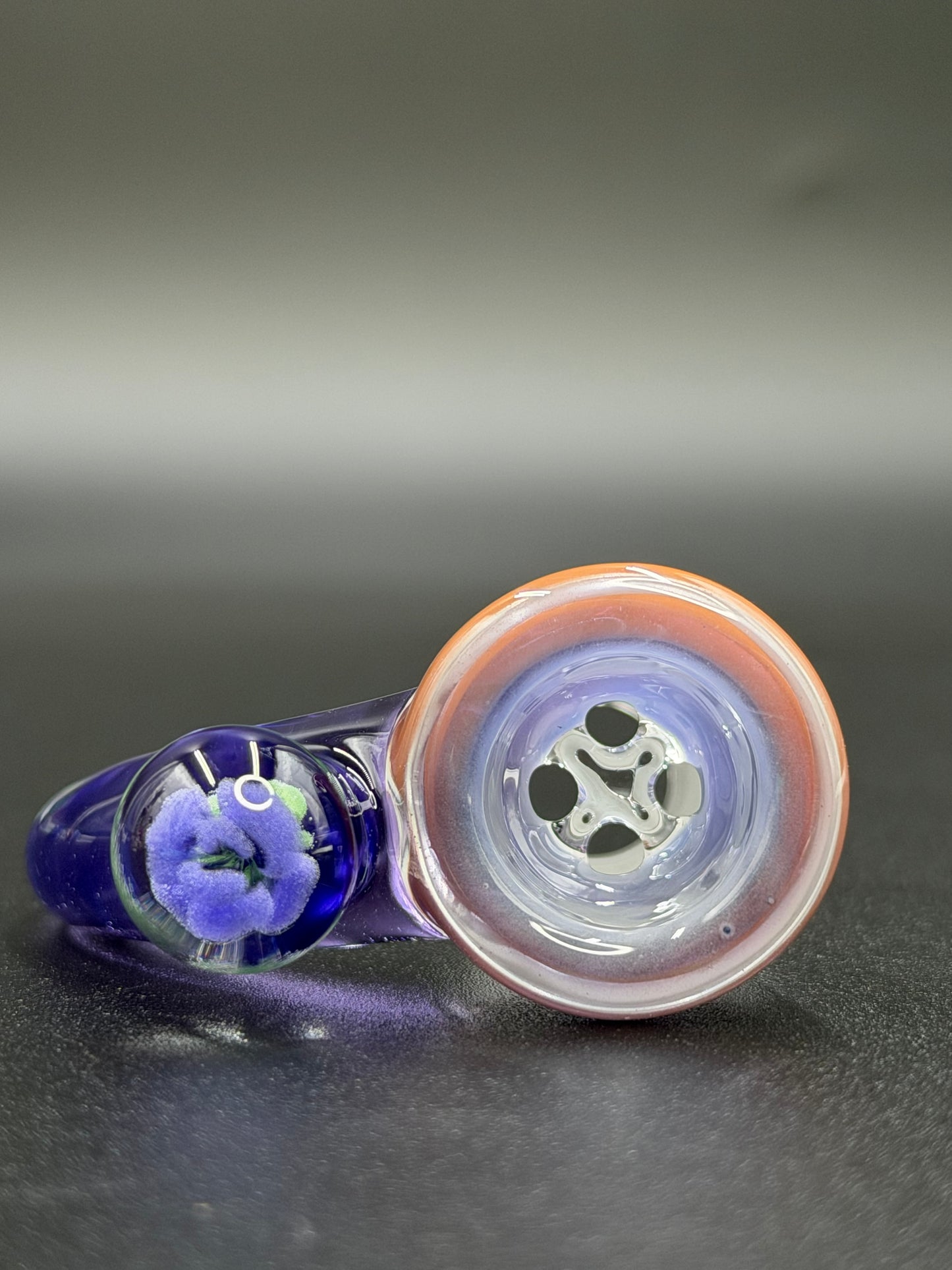 GPS Glass Flower Slide 18mm (Purple)